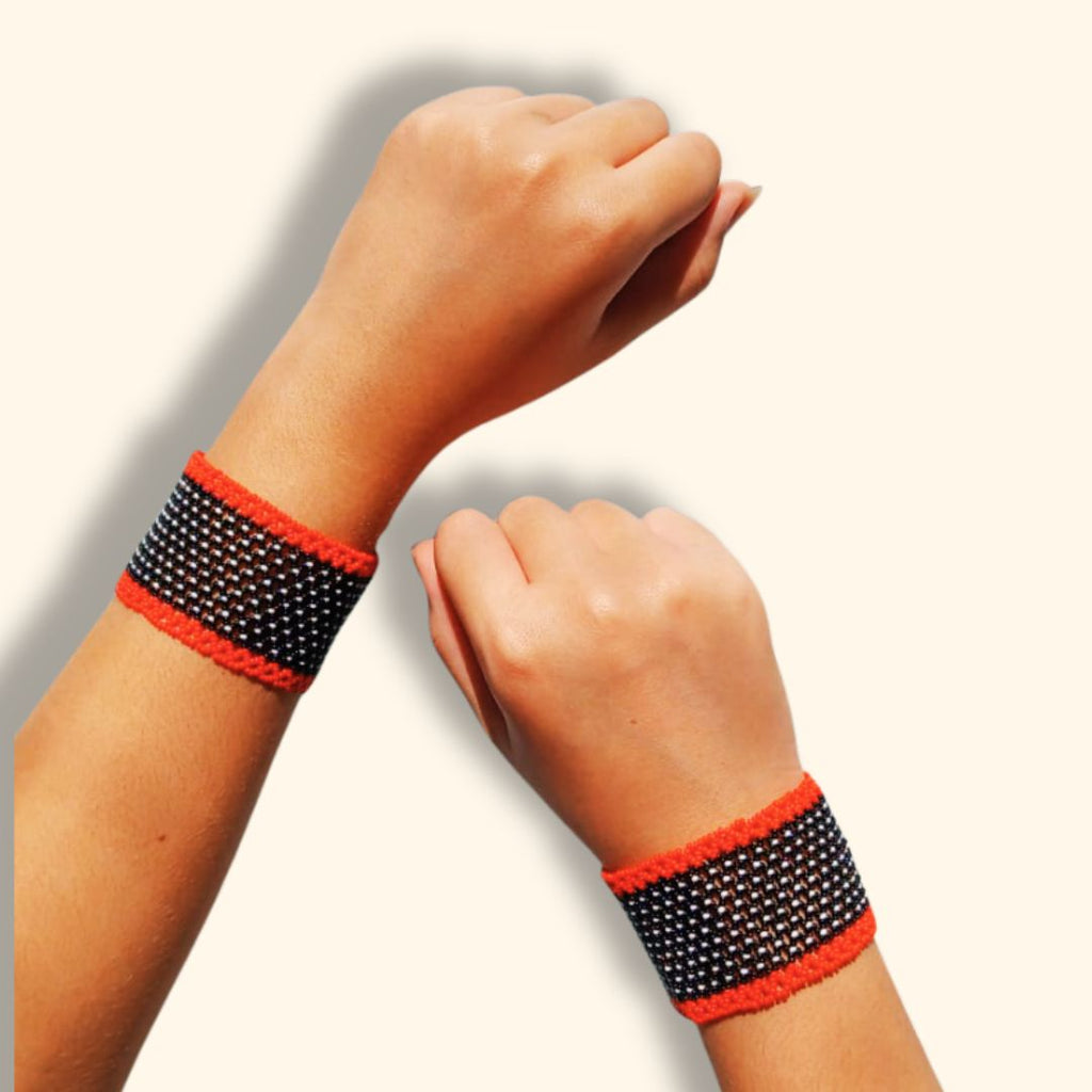 Pulseira de Miçangas Arte Indígena Elástica |Waura| 1393