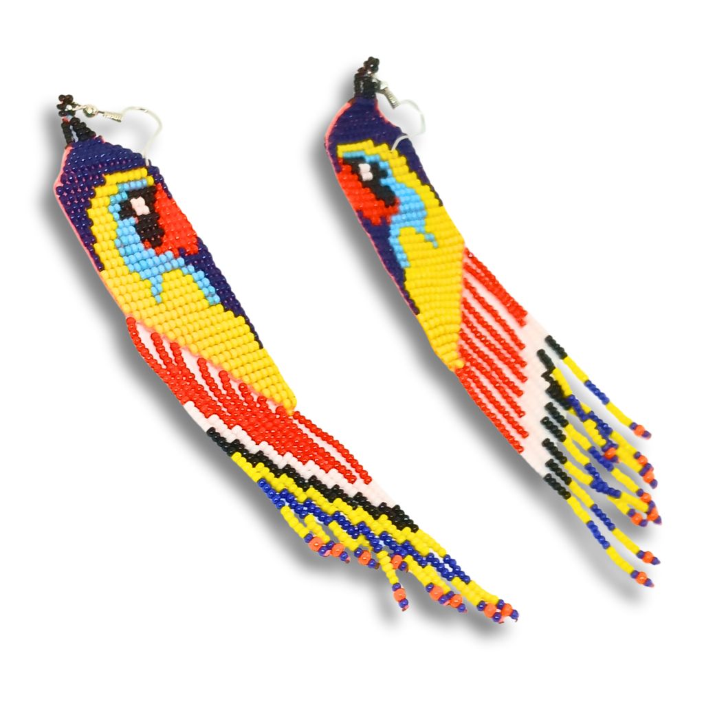 Brincos de Miçangas Arara Arte Indígina | Canela | 132102