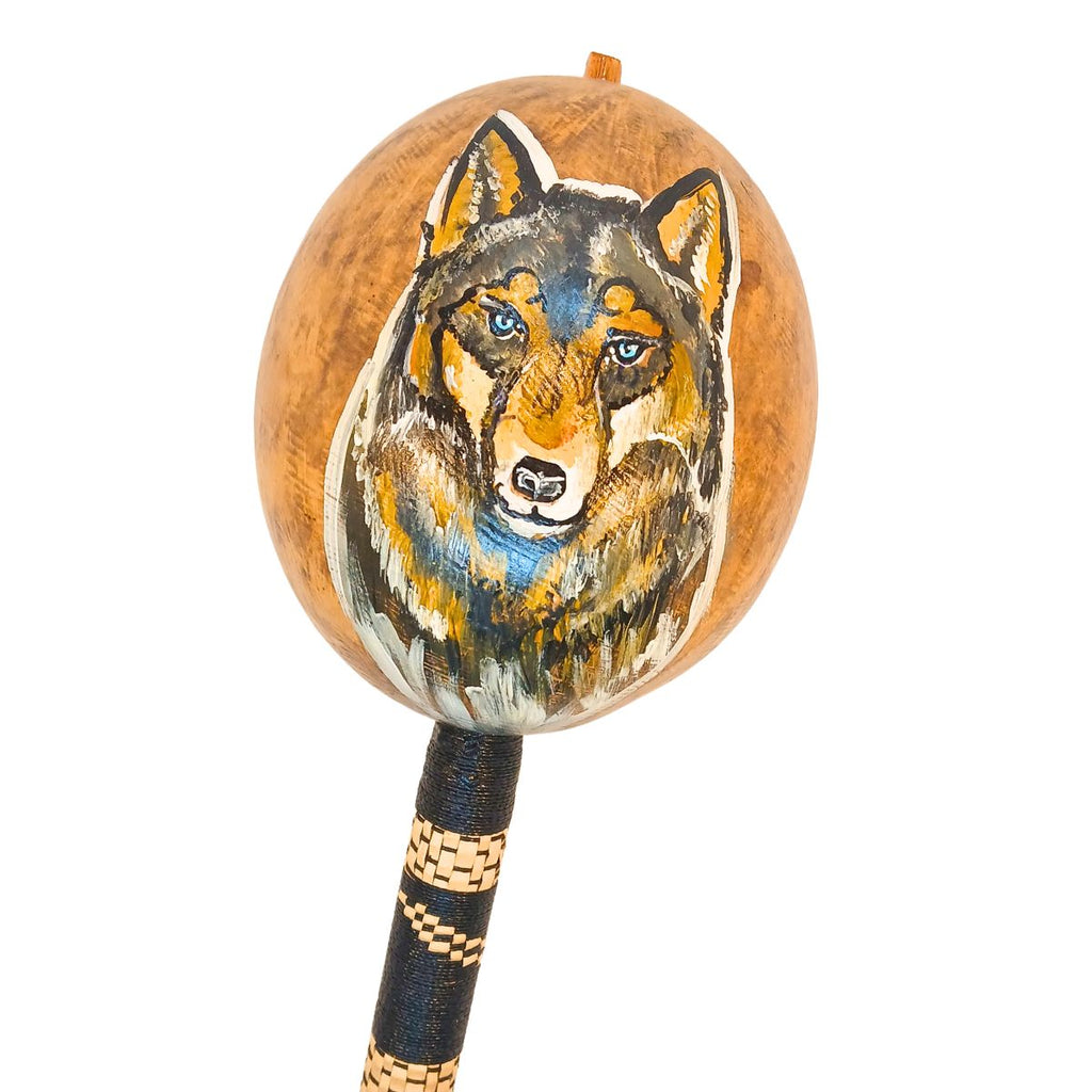 Maraca Arte Indígena Etnia Fulni-O | Lobo | Grande | 131886