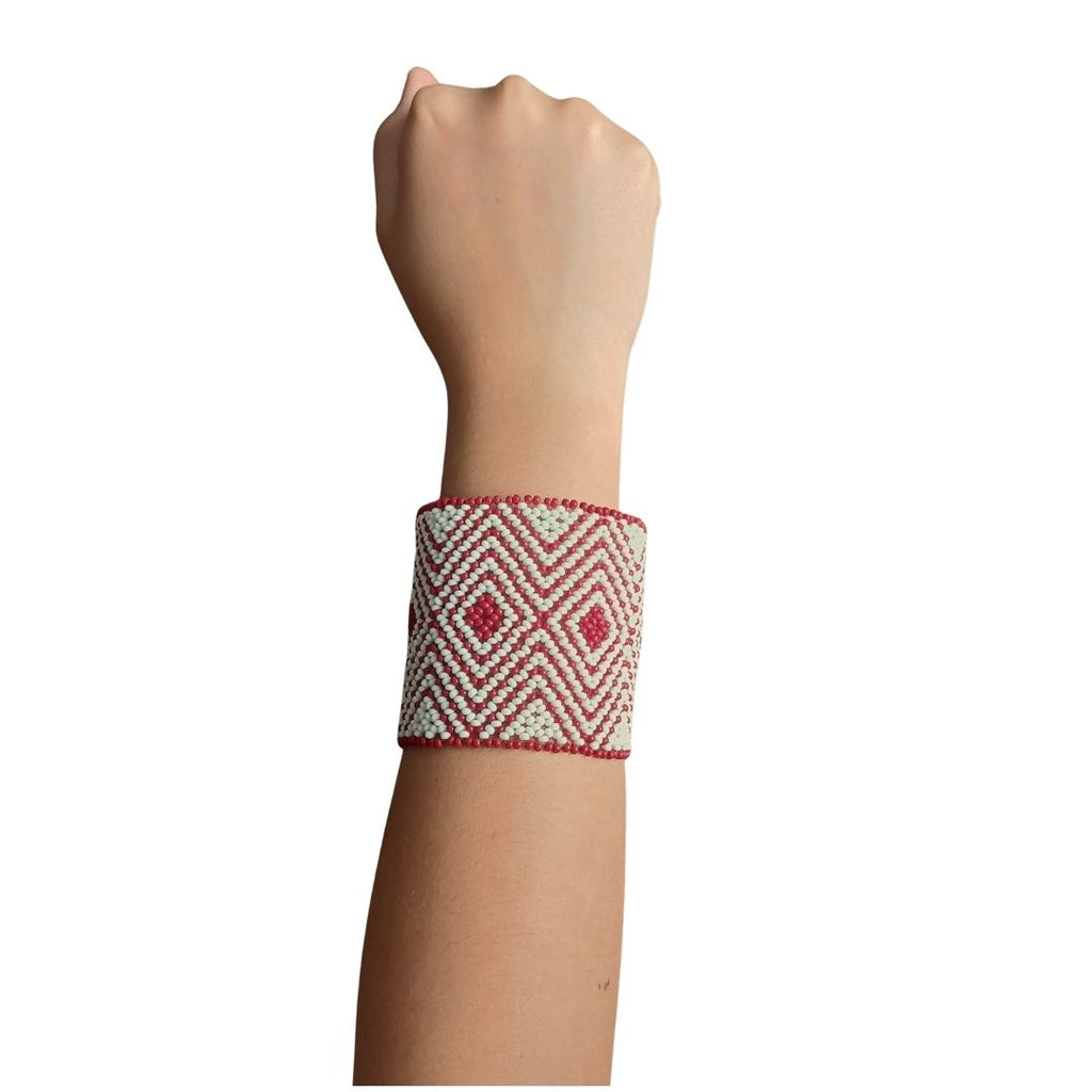 Pulseira De Miçangas Arte Indígena Elástica | Waura | 991
