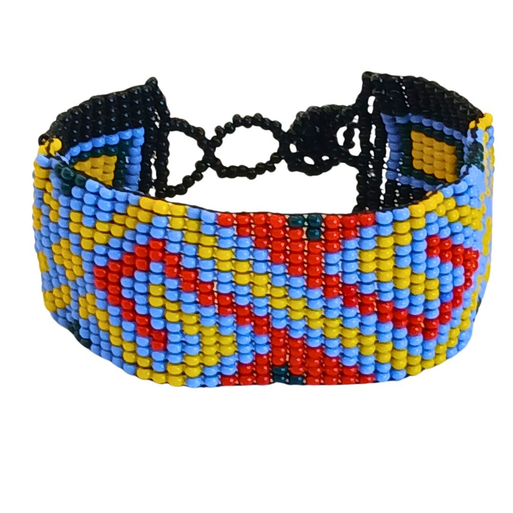 Pulseira de Miçangas Arte Indígena Aberta | Kaxinawa | 4481