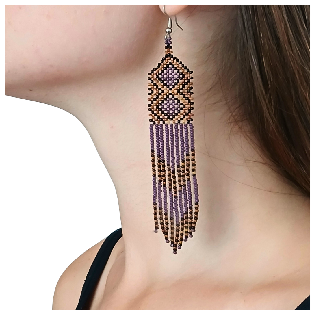 Kit colar, brincos e pulseira de Miçangas Arte Indígena | Waura | 1250