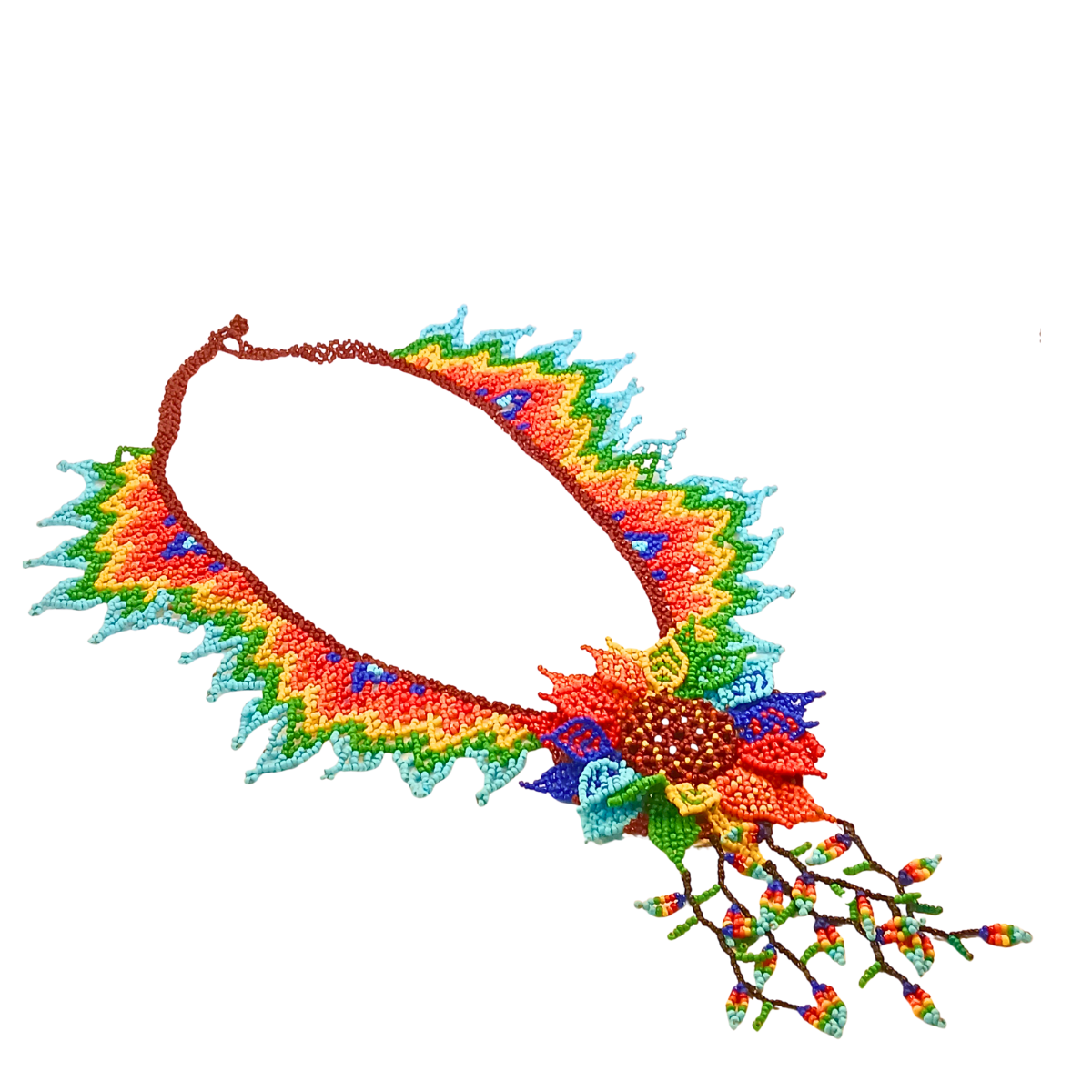 Colar de Miçangas Arte Indígena Flor | Huni kuin | 130412