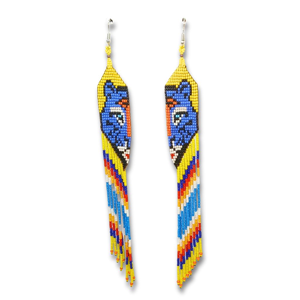 Brincos de Miçangas Onça Arte Indígina | Canela | 132109