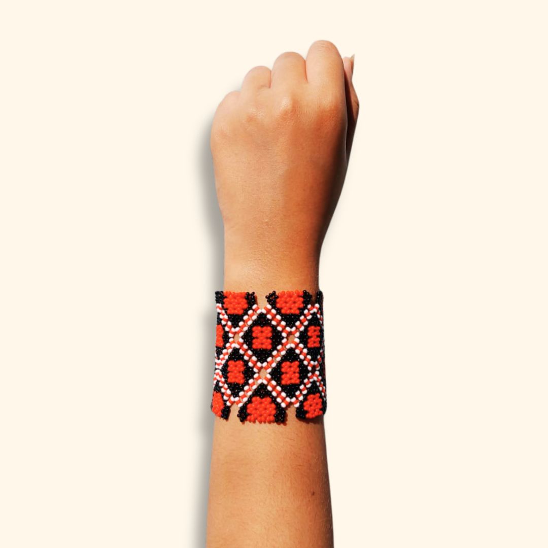 Pulseira de Miçangas Arte Indígena Elástica | Waura | 975