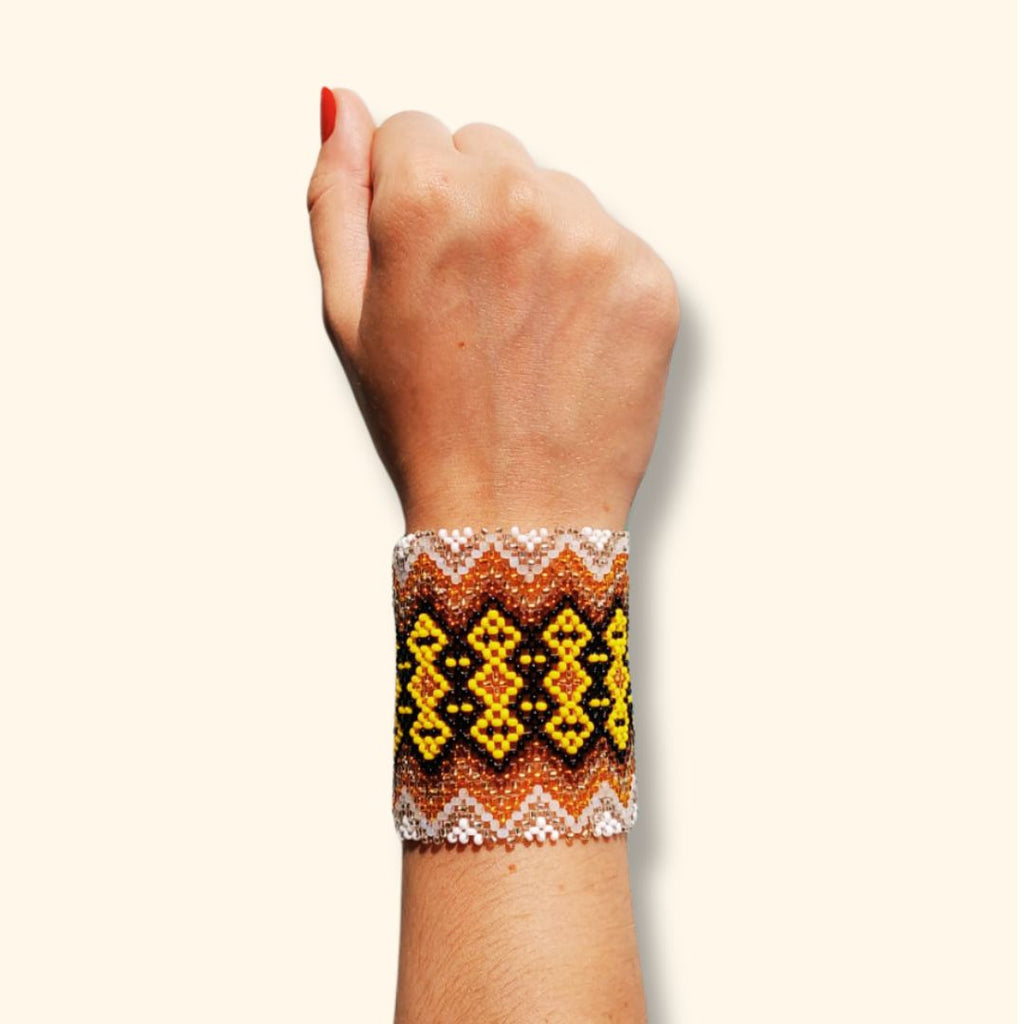 Pulseira de Miçangas Arte Indígena | Etnia Yawanawa | 1163