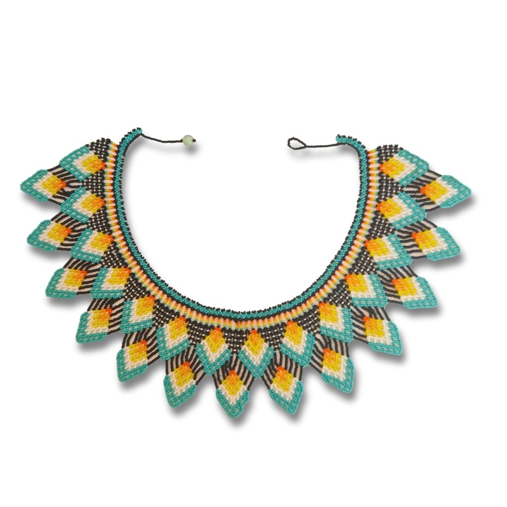 Colar de Miçangas Arte Indigena  Rainha |Waura| 1439