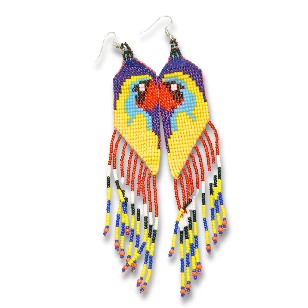 Brincos de Miçangas Arara Arte Indígina | Canela | 132102