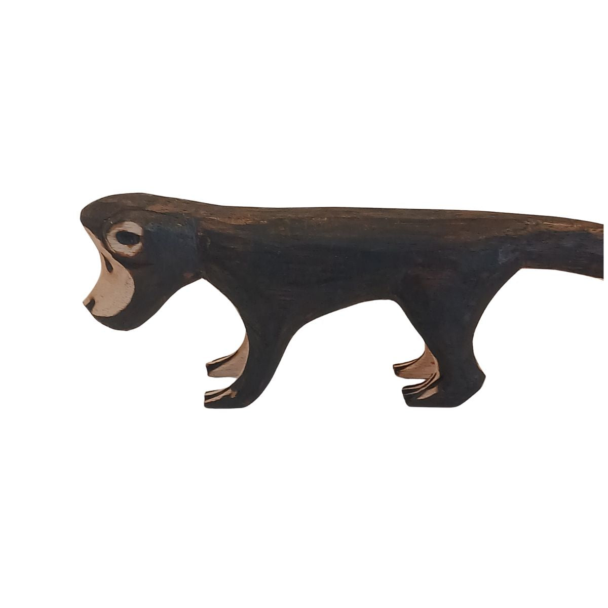 Macaco Entalhado em Madeira | Arte Indígena Autêntica