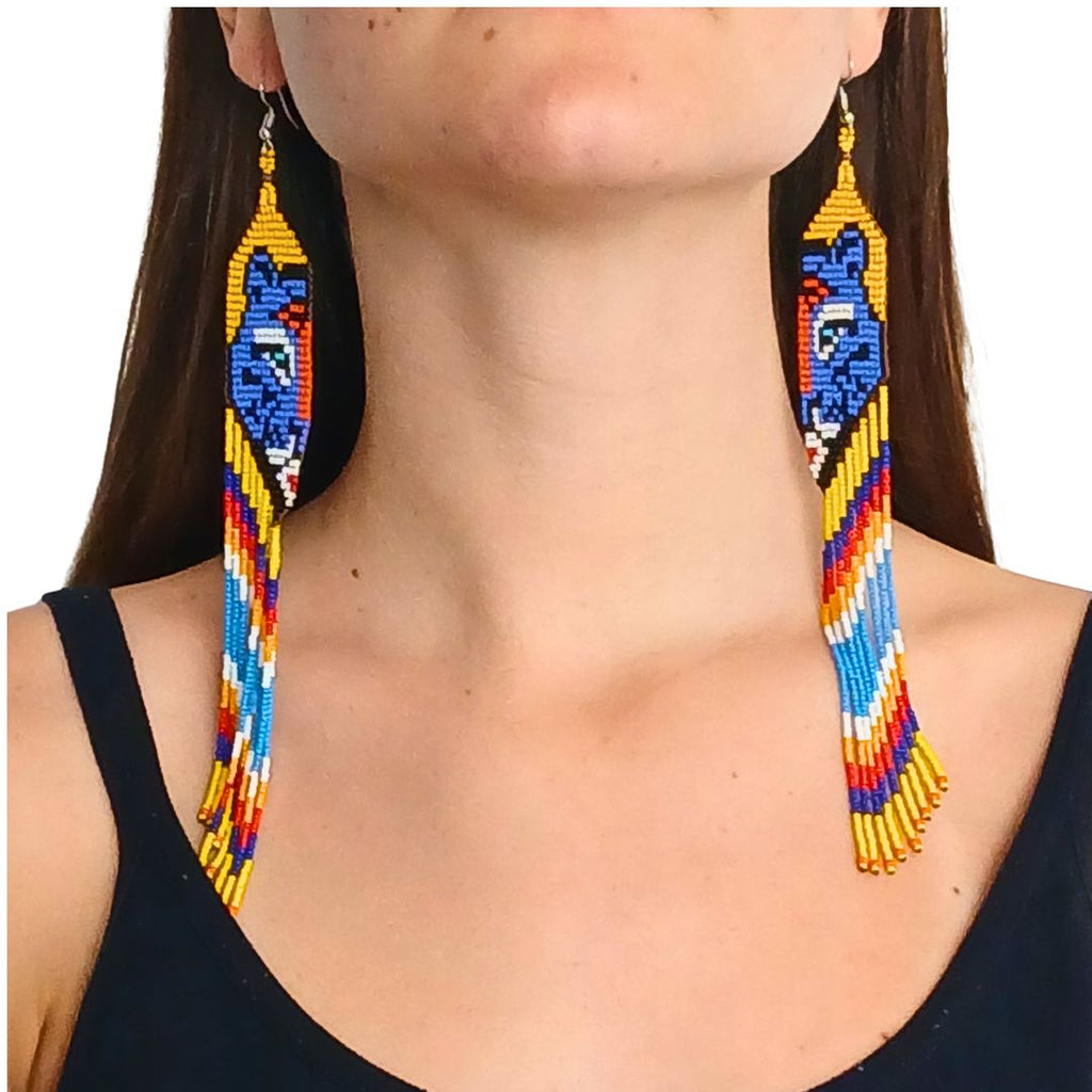 Brincos de Miçangas Onça Arte Indígina | Canela | 132109