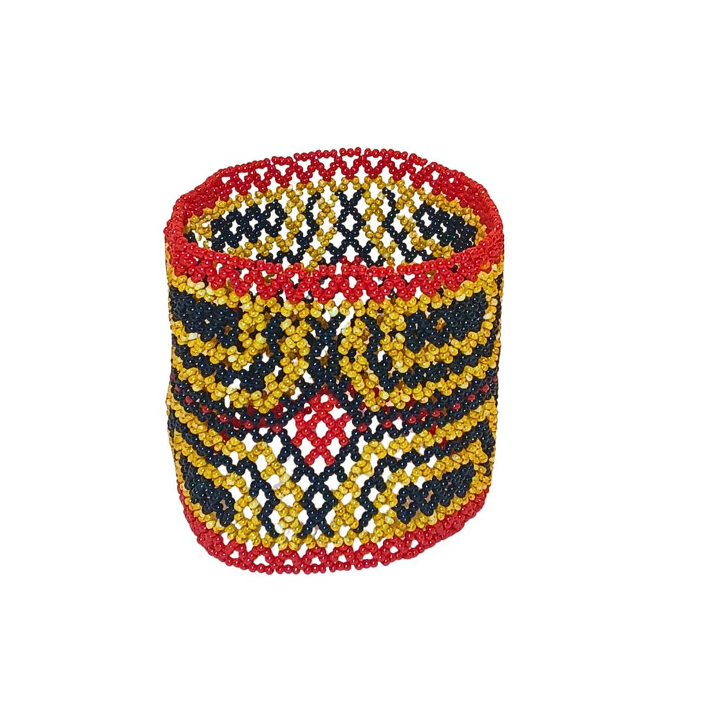 Pulseira de Miçangas Arte Indígena Elástica |Waura| 1209