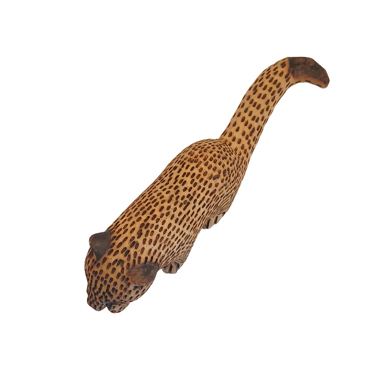 Onça Entalhado em Madeira | Arte Indígena Autêntica