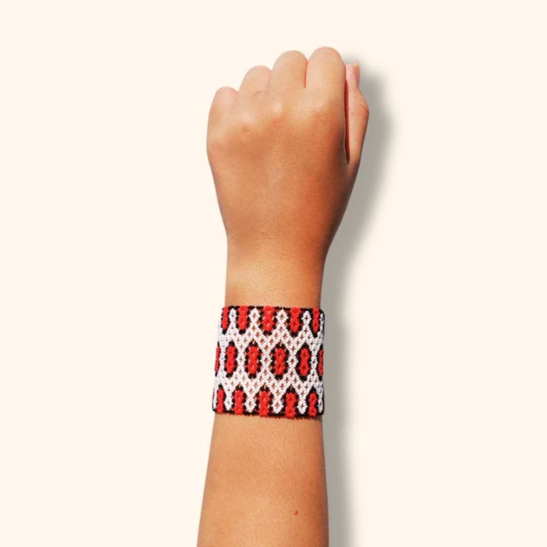 Pulseira de Miçangas Arte Indígena Elástica | Waura | 979