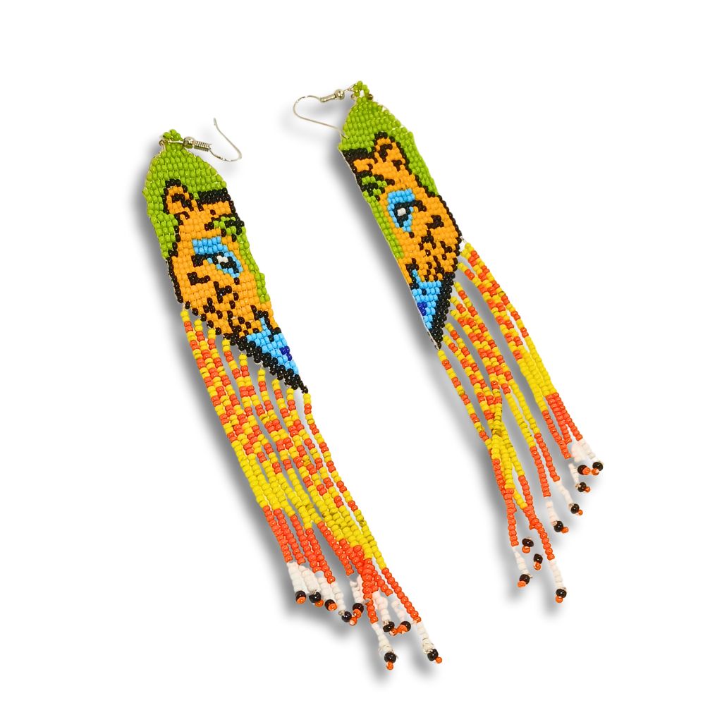 Brincos de Miçangas Onça Arte Indígina | Canela | 132106