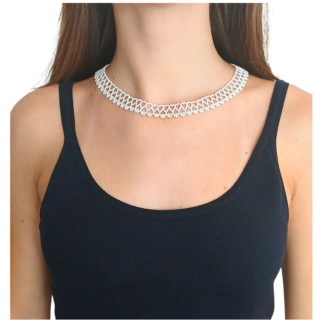 Colar de Miçangas Arte Indigena | Gargantilha | Waura | 1437