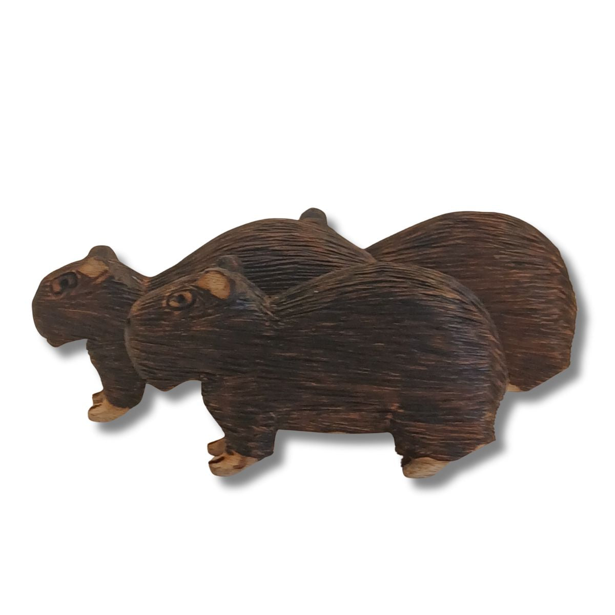 Capivara Entalhado em Madeira | Arte Indígena Autêntica