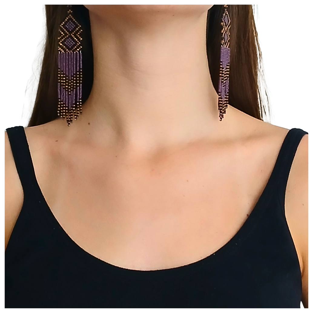 Kit colar, brincos e pulseira de Miçangas Arte Indígena | Waura | 1250