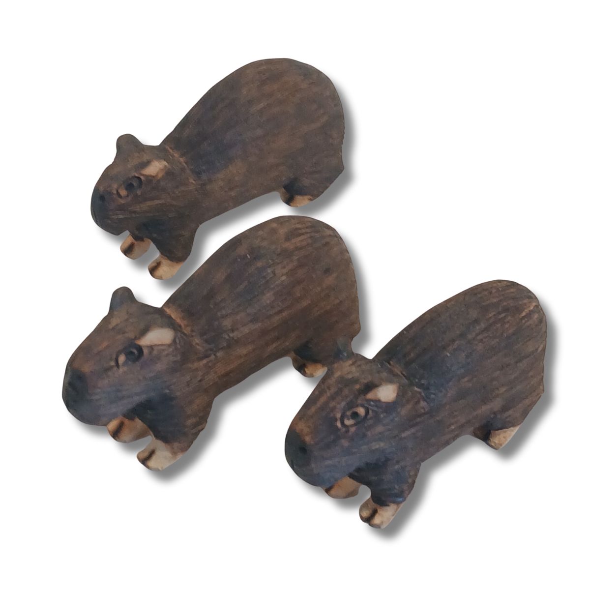 Capivara Entalhado em Madeira | Arte Indígena Autêntica