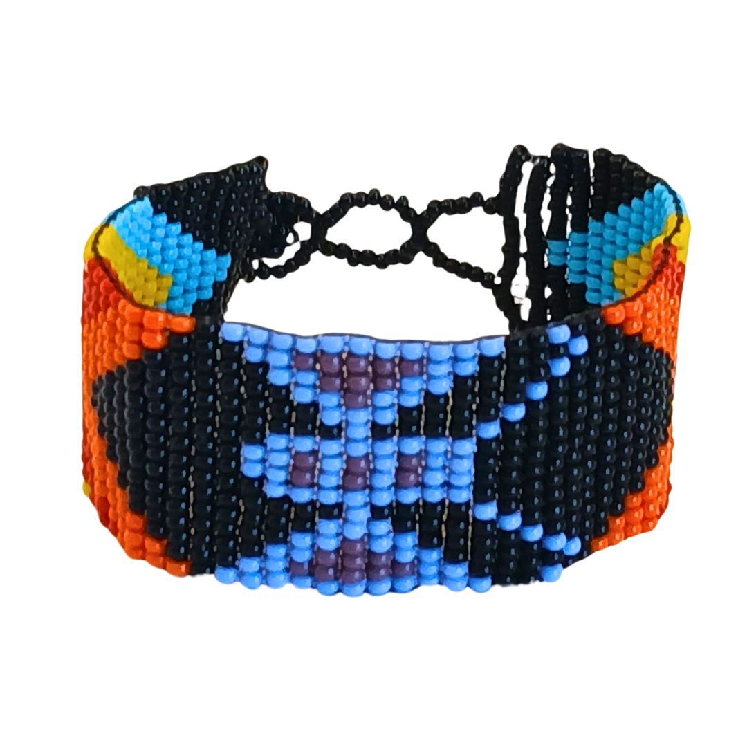 Pulseira de Miçangas Arte Indígena Aberta | Kaxinawa | 4485