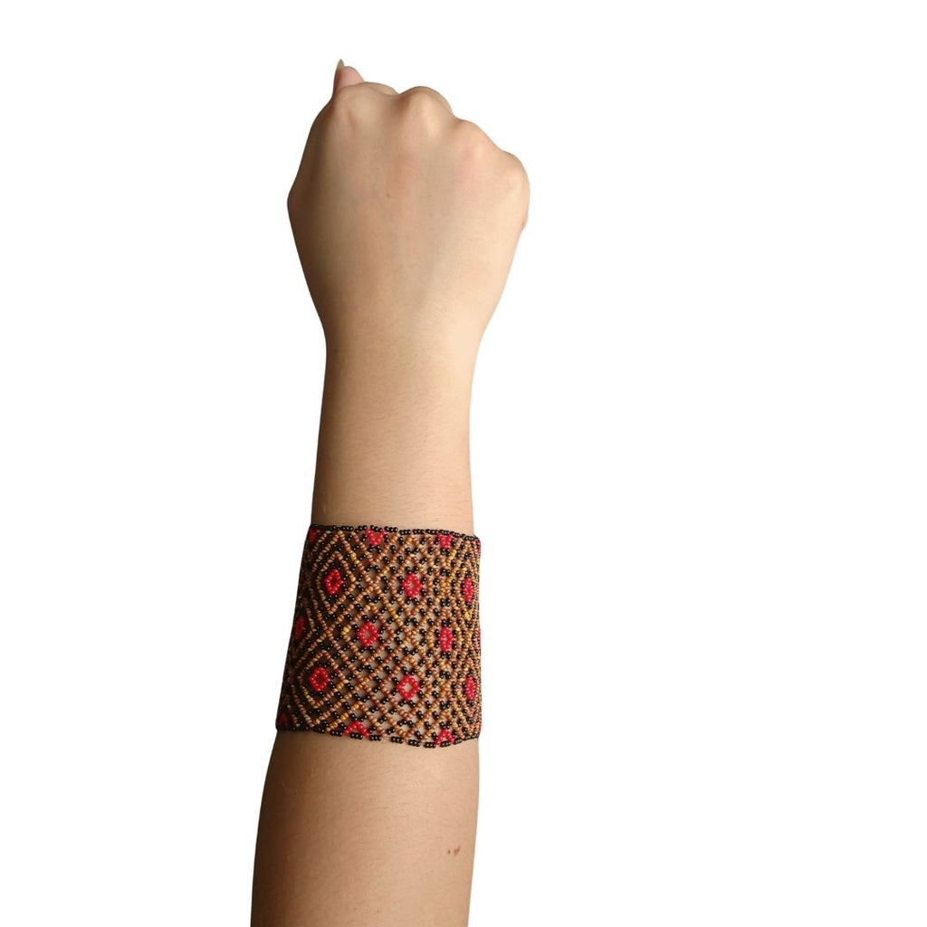 Pulseira De Miçangas Arte Indígena Elástica |waura| 1231
