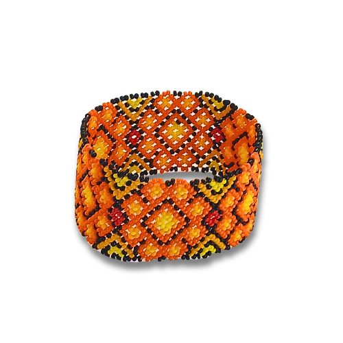 Pulseira de Miçangas Arte Indígena Elástica |Waura| 1397