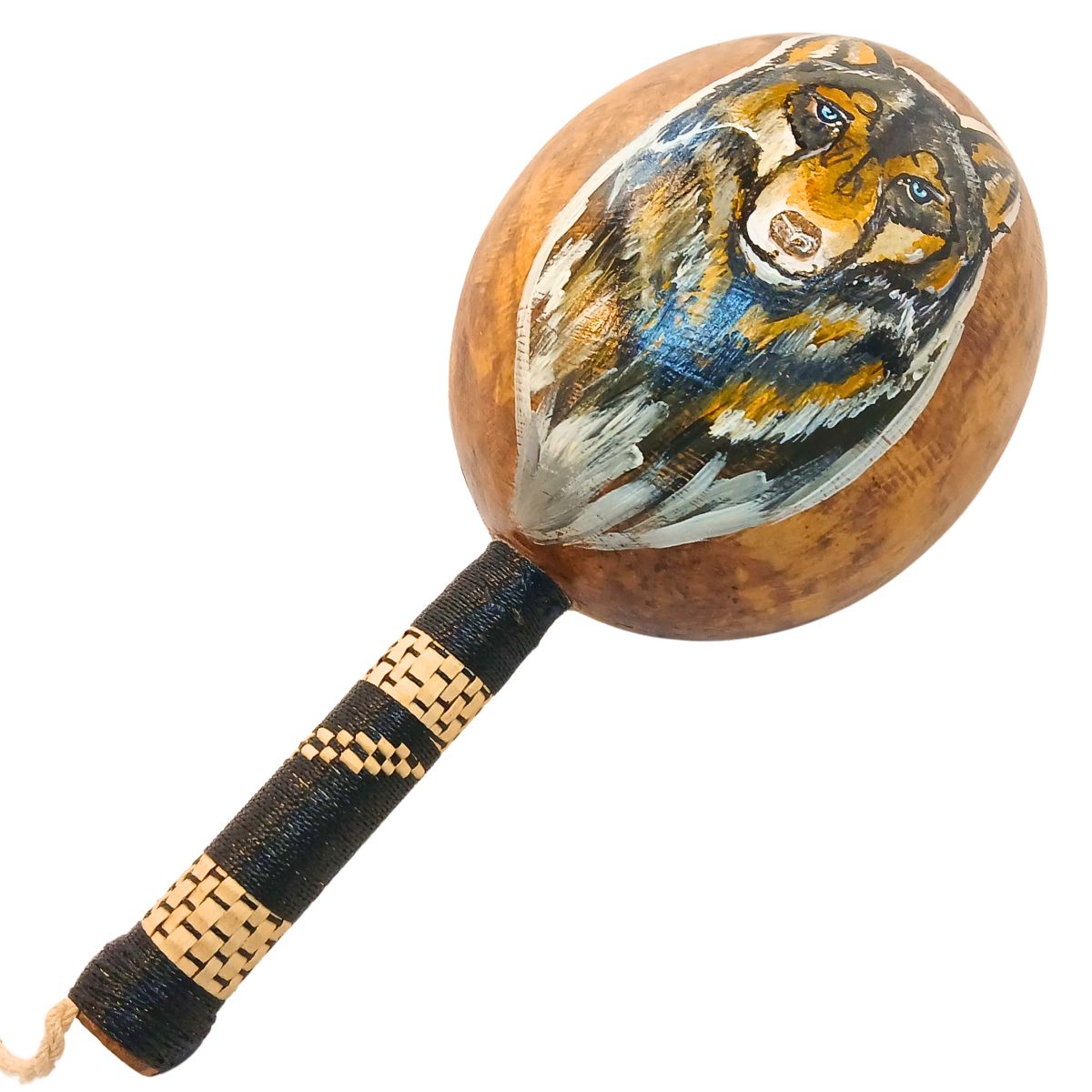 Maraca Arte Indígena Etnia Fulni-O | Lobo | Grande | 131886