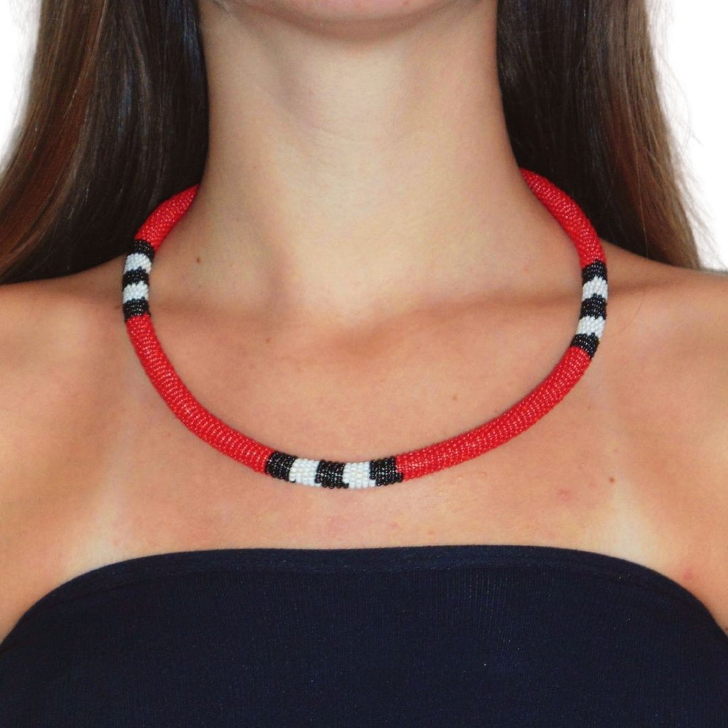 Colar de Miçangas Arte Indígena Coral | Waura | 1029