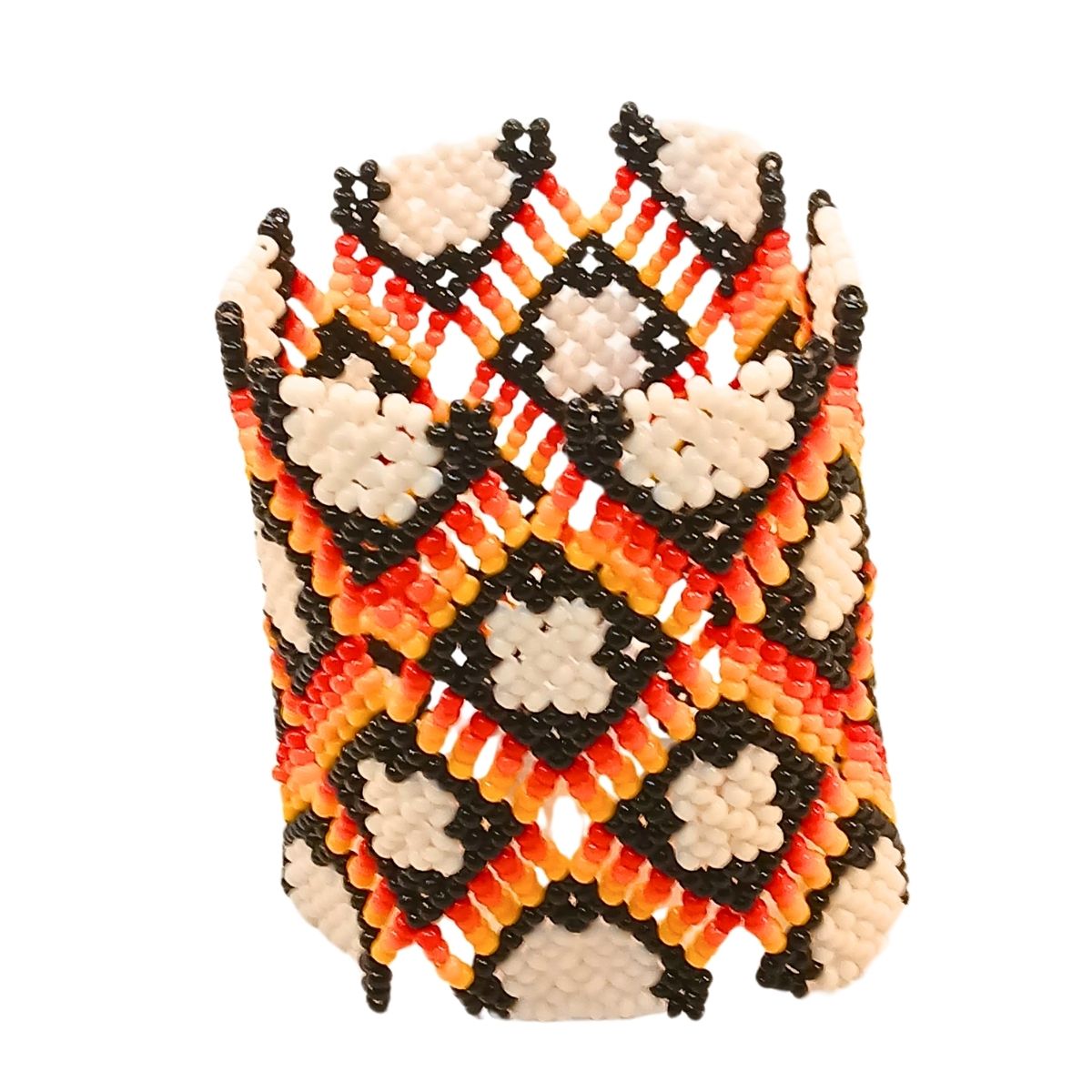 Pulseira de Miçangas Arte Indígena Branco | Waura | 150012