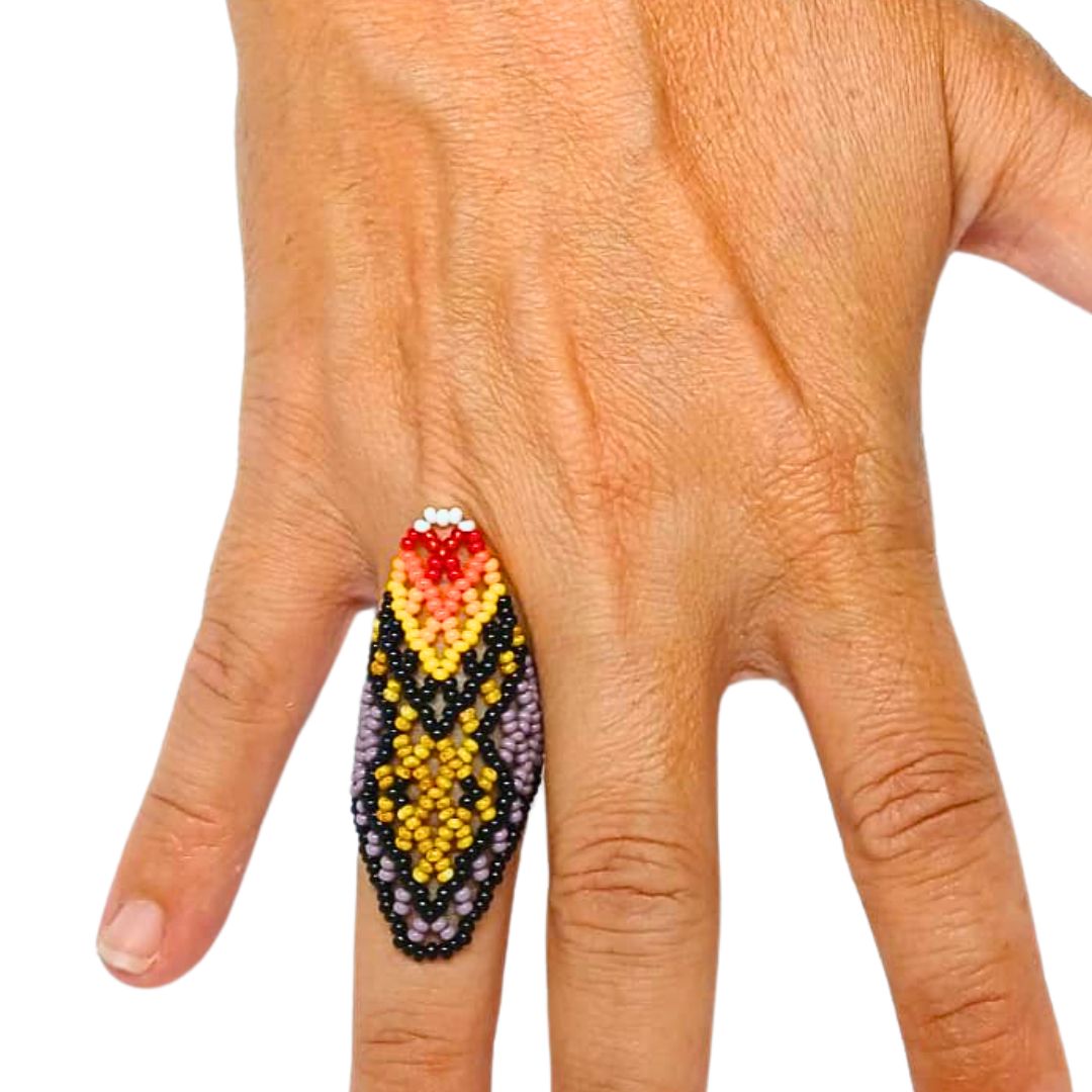 Anel de Miçangas Arte indígena | Etinia Yawanawá | 1135 - Anel 01