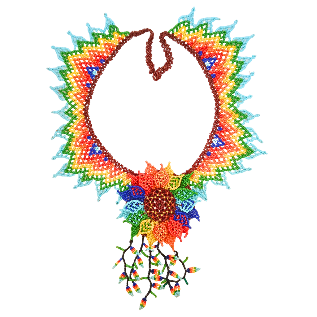 Colar de Miçangas Arte Indígena Flor | Huni kuin | 130412
