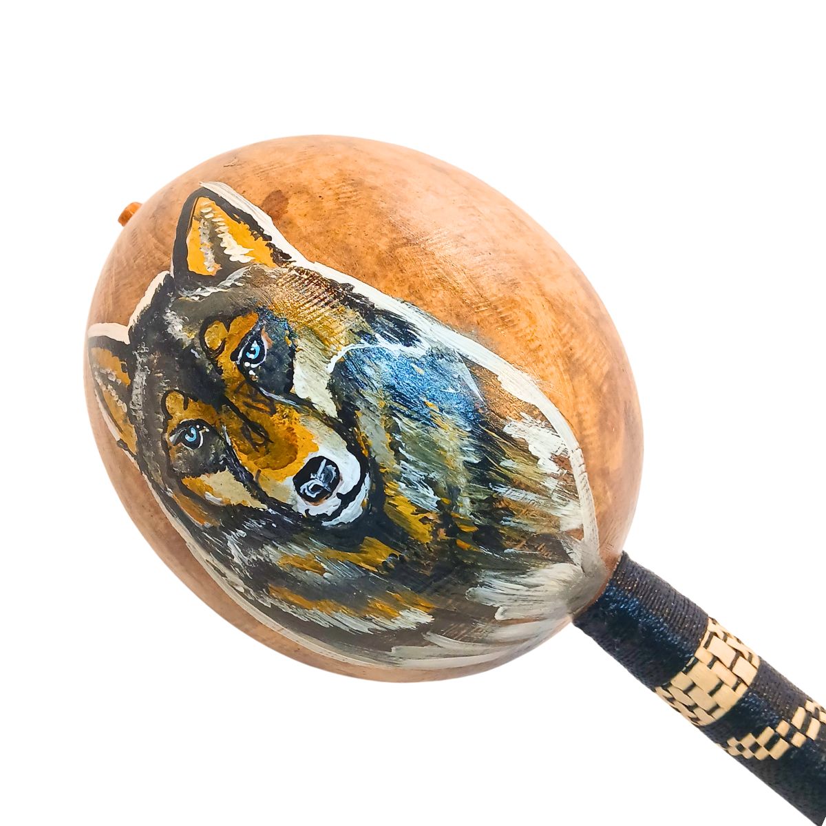 Maraca Arte Indígena Etnia Fulni-O | Lobo | Grande | 131886